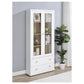Hawthorne - 4-Shelf Glass Door Tall Cabinet With Drawers
