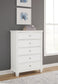 Fortman - Five Drawer Chest - White