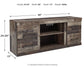 Derekson - LG TV Stand w/Fireplace Option - Multi Gray