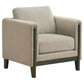 Islington - Fabric Upholstered Panel Arm Accent Chair - Taupe
