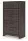 Prendonea - Five Drawer Chest - Charcoal