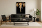 Floating Tempered Glass With Foil Elephant - Black