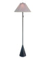 Conical Oasis Metal Floor Lamp - Matte Black / White