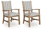 Ridgester - Dining Upholstered Arm Chair (Set of 2) - Light Brown