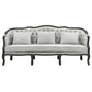 Samael - Sofa With 3 Pillows - Gray Linen & Dark Brown