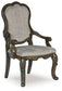 Maylee - Dining Upholstered Arm Chair (Set of 2) - Dark Brown
