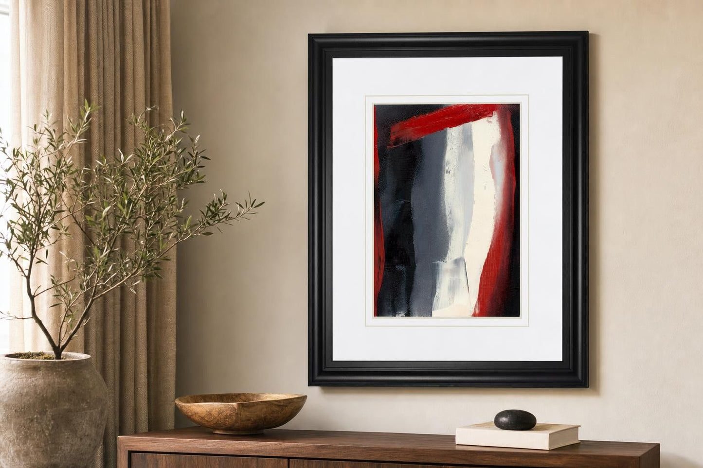 34x40 Red Streak II By Sharon Gordon - Dark Gray