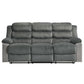Lesley - Motion Sofa - Gray Corduroy & Velvet
