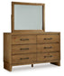 Sherbana - Dresser And Mirror - Light Brown