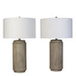 Ribbed Essence Ceramic Table Lamp (Set of 2) - Ribbed Stonewash
