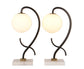 Lunar Loop Metal & Marble Accent Lamp (Set of 2) - Matte Black / White