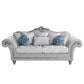 Pelumi - Sofa With 8 Pillows - Light Gray Linen & Platinum