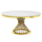 Fallon - Dining Table - Engineered Stone, Top & Mirrored Gold