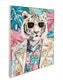 Tropical Rebel Hand-Embellished Canvas In Frame - Aqua / Pink