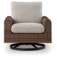 Dolan Creek - Swivel Lounge With Cushion - Gray / Brown