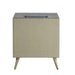 Doris - Nightstand With USB & Electric Lock - Gray Top Grain Leather