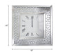Nysa - Square Wall Clock - Mirrored & Faux Crystals