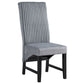 Kini - Side Chair Set of 2) - Gray Corduroy & Black