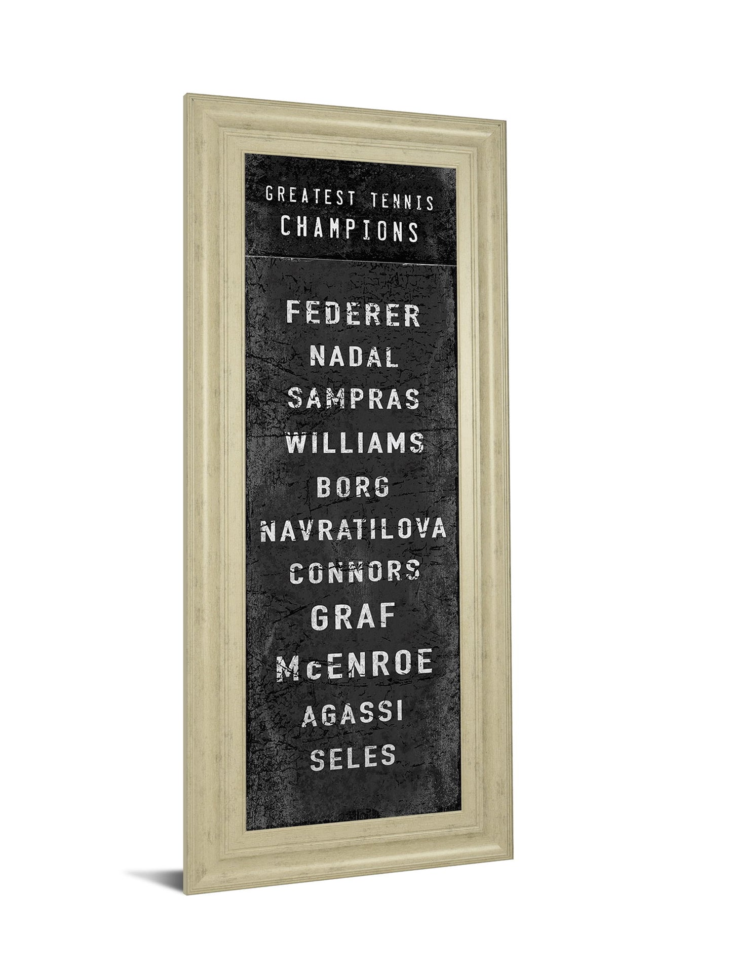 The Greatest Tennis Champions By The Vintage Collection - Framed Print Wall Art - Black