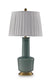 Webbington - Ceramic Table Lamp - Teal / Gold Finish