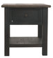 Tyler Creek - Rectangular End Table - Grayish Brown / Black