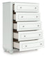 Kozlani - Five Drawer Chest - White