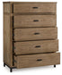 Tomtyn - Five Drawer Chest - Light Brown