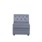 Bois II - Modular Armless Chair - Gray Velvet