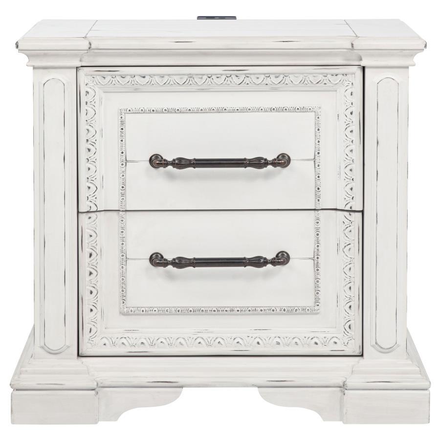 Mckinney - 2-Drawer Nightstand With Dual USB - Vintage White