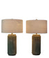 Ribbed Essence Ceramic Table Lamp (Set of 2) - Ribbed Stonewash