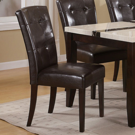 Britney - 20" Side Chair Set of 2) - Espresso Synthetic Leather & Walnut