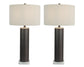 Slate Stone Metal & Jade Table Lamp (Set of 2) - Gray Slate