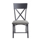 Edina - Side Chair Set of 2) - Gray Fabric, Oak & Sandy Black