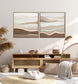 "Desert Glow II" Hand-Embellished LED In Frame - Beige / Brown / White