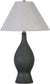 "Cerulean Elegance" Ceramic Table Lamp (Set of 2) - Blue Gray