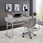Tigress - Writing Desk - White Printed Faux Marble Top & Chrome