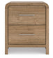 Gramburg - Two Drawer Night Stand - Warm Natural Brown