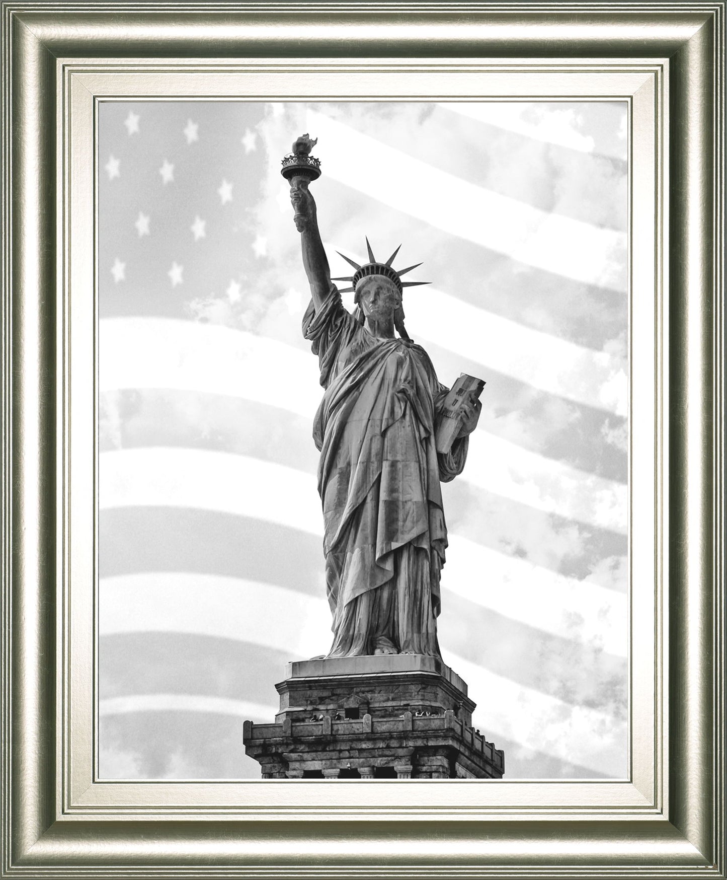 Liberty Flag By Roffman, R. - Framed Print Wall Art - Gray