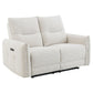 Lalisa - Power Motion Loveseat With USB Port - Cream Chenille