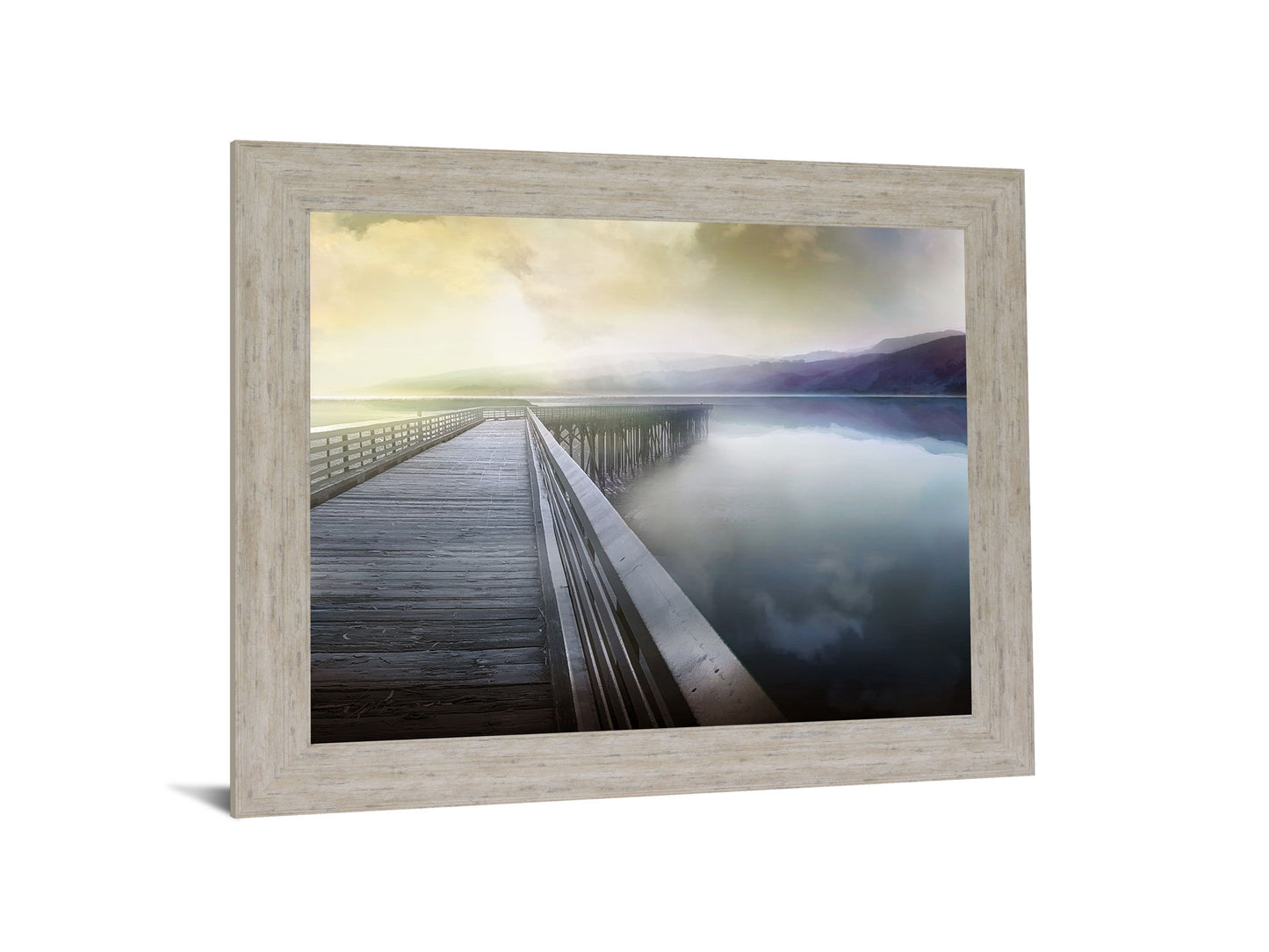 Serene Dawn Pathway - 28" x 34" Framed Wall Art - Gray