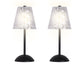 "Crystal Radiance I" Rechargeable LED Metal Accent Lamp (Set of 2) - Matte Black / Clear Gray