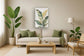 Emerald Palm Whispers - 33" x 48" Framed Wall Art - Green