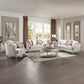 Kasa - Sofa With 5 Pillows - Beige Linen & Champagne