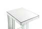 Nysa - 24" Accent Table - Mirrored & Faux Crystals Inlay