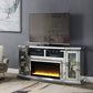 Noralie - 32" TV Stand With Fireplace & LED - Mirrored & Faux Diamonds