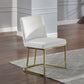 Zazie - Side Chair Set of 2) - White Velvet & Gold