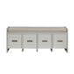 Berci - Bench With Storage - Beige Fabric & White
