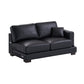 Geralyn - Sectional Sofa With 2 Pillows - Black Leather