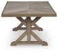 Laguna Heights - Rectangular Dining Table With Umbrella Option - Beige