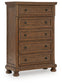 Zackaryn - Five Drawer Chest - Warm Brown